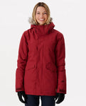 Rip Curl Women's Rider Parka Jacket Dark Red