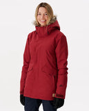 Rip Curl Women's Rider Parka Jacket Dark Red