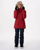Rip Curl Women's Rider Parka Jacket Dark Red