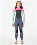 Rip Curl Omega Junior 4/3 Back Zip Pink