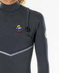 Fato de Surf Rip Curl E Bomb 4/3mm Zip Free Charcoal