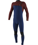 O'Neill Hyperfreak 4/3+ Chest Zip Navy/Bloodshot