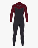 Billabong Revolution Natural 4/3mm Chest Zip Burgundy