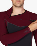 Billabong Revolution Natural 4/3mm Chest Zip Burgundy