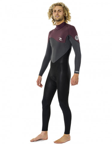 Fato de Surf Rip Curl Omega 4/3 Back Zip Maroon