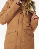 Rip Curl Women's Rider Parka Jacket Light Brown